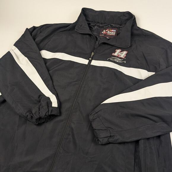 Vintage Tony Stewart #14 Nascar Racing Chase Windbreaker Black Jacket Size 2XL - Picture 2 of 7